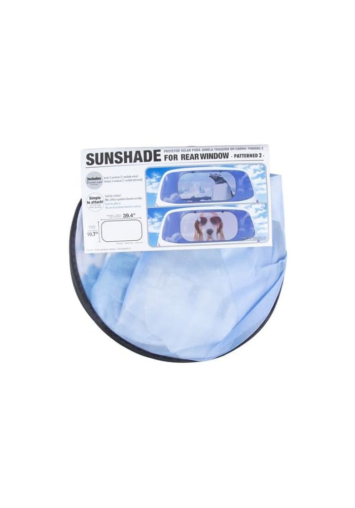 Daiso Rear Window Sunshade | Blue | Car Sun Protection Shade for UV & Heat Reduction - Image 1